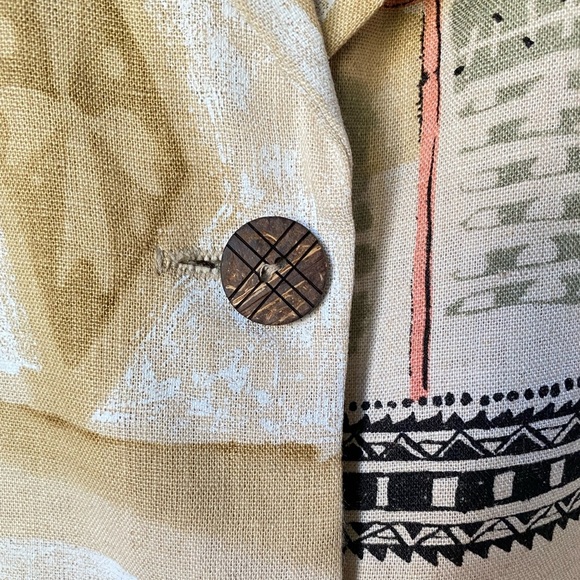 Dress Barn Abstract Design Linen Womans Blazer Size Large - Picture 11 of 17